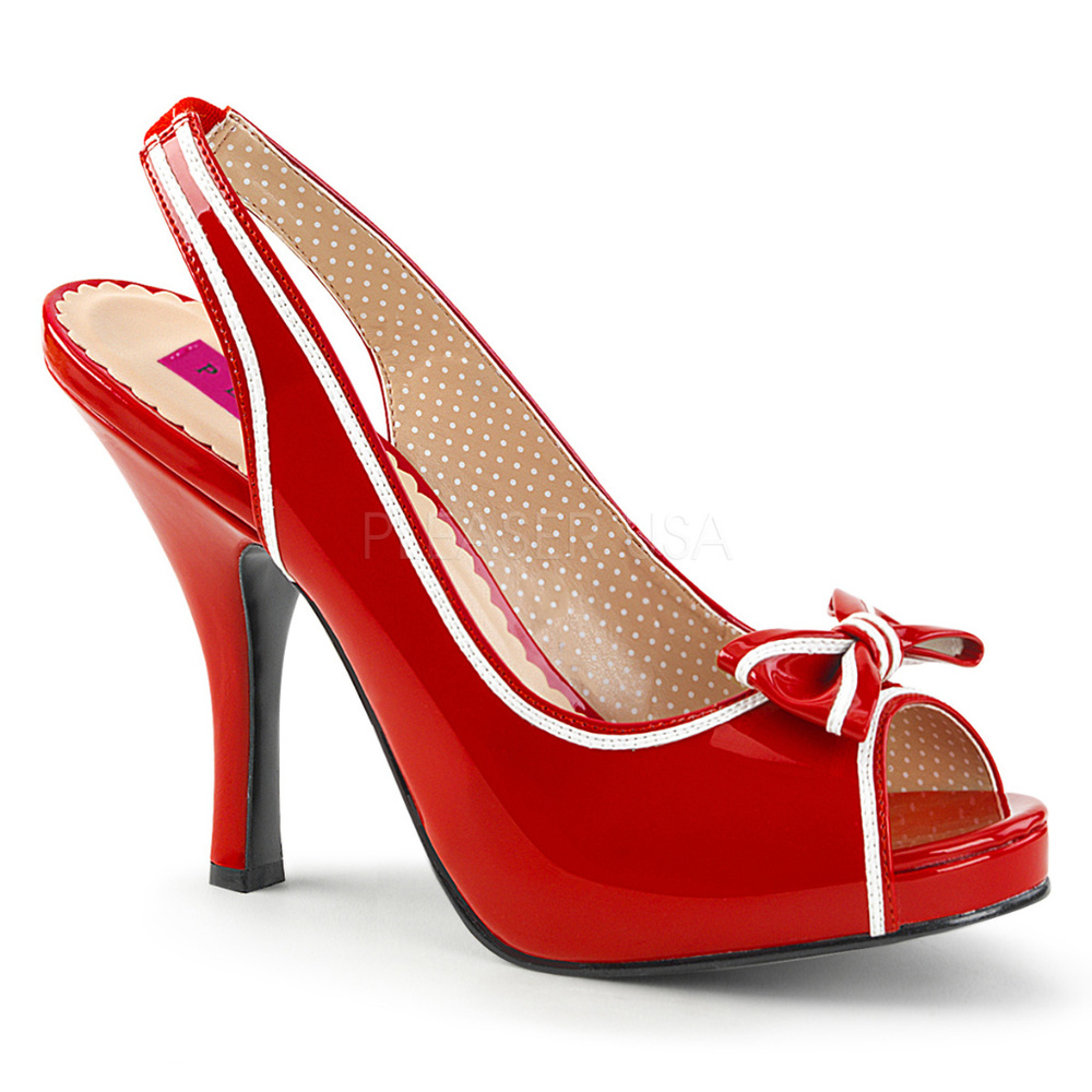 Pin Up Bow Platform Peep Toe High Heel Shoes